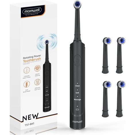 Brosse À Dents Électrique Rechargeable Rotatry, brosse à dents sonique rechargeable 4 heures de charge minimum 15 jours d'utilisation 3 modes optionnels (1/5)