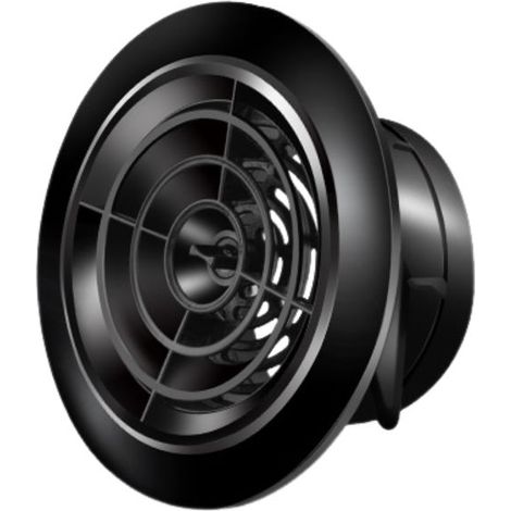 Grille de ventilation, version ronde pivotante, pour cuisines, salles de bains, pour ouvertures de 100 mm de diamètre, noire (1/4)