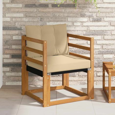 Outdoor-Sofa Massives Akazienholz und Textilene Natur (1/5)