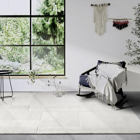 Tapis de Salon Naturel tissé à la Main et Naturel Tapis bohème en Laine pour Salon, Chambre à Coucher, Salle à Manger, Couloir, Cuisine – Crème 120 x 170 cm (1/5)