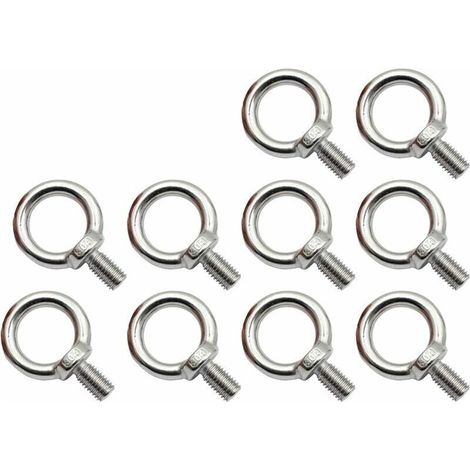 Lot de 10 Boulons à Œil M8 en Acier Inoxydable - Antirouille, Résistant à la Corrosion (1/5)