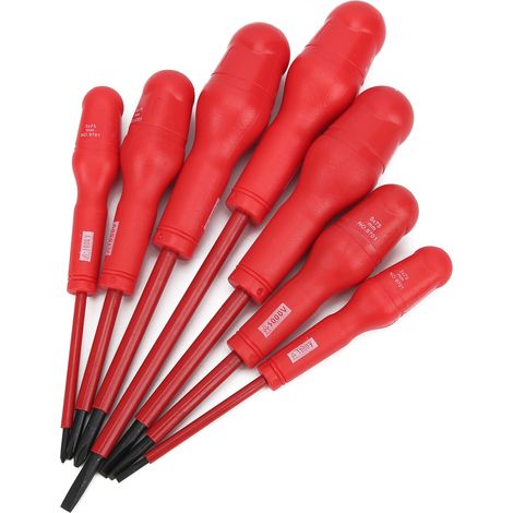 Jeu de tournevis isolés 1000 V avec tête magnétique et étui de rangement pour électricien (1/5)