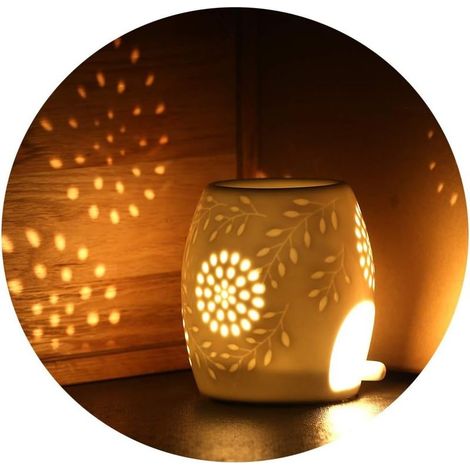 Lampe Arôme Diffuseur d'huile Céramique Huile Essentielle Parfum Lampes Lampe de Parfum Chambre Bougie Aromathérapie Brûleurs à Huiles Essentielles (1/5)