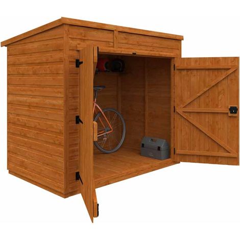 6x4 Flex Pent Bike Store 12mm Flex - L183.8 x W115 x H179.1 cm - Solid Wood/Softwood/Pine - Burnt Orange