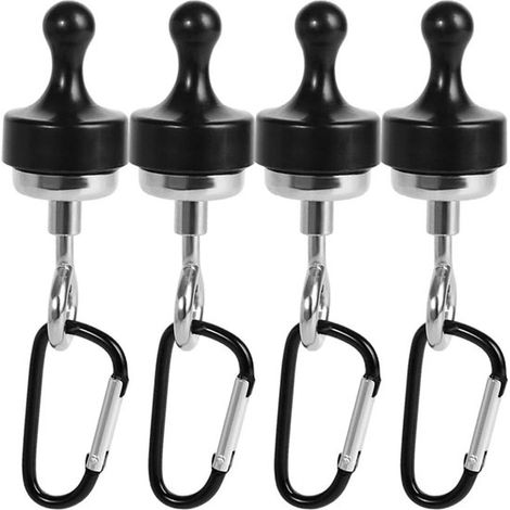 4 ganci magnetici potenti,gancio per appendere lampade,gancio magnetico girevole per tende,supporto per lampade da campeggio,12 x 3 cm (1/4)