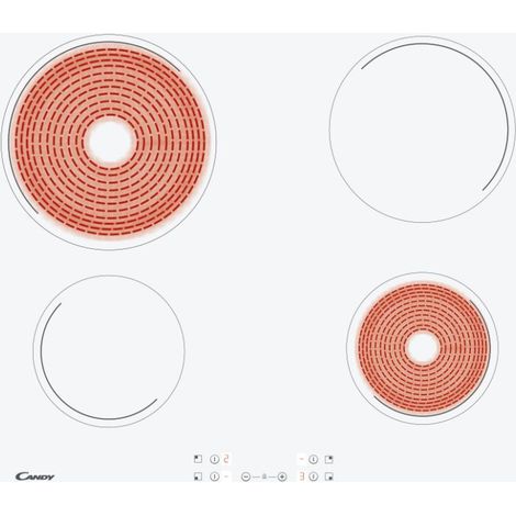 Candy – Plaque vitrocéramique 4 foyers 59 cm – Puissance 6500 W – Indicateur de chaleur résiduelle – Protection contre surchauffe (1/4)