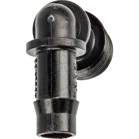 tecuro Winkel-Schlauchtülle Ø 14 mm x 1/2 Zoll Außengewinde (G), Nylon schwarz (1/5)