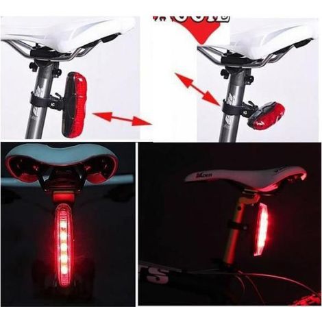 Lampe vélo LED lampe de vélo lumière rouge lampe pour vélo feu arrière rouge clair (1/5)