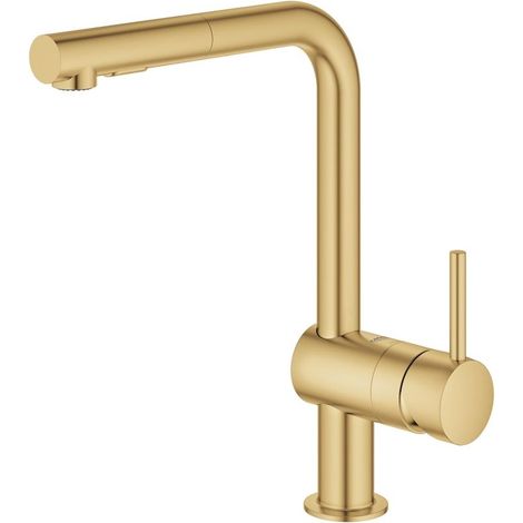 Grohe Minta - Spültischarmatur mit ausziehbarer Brause, gebürstet Cool Sunrise 30274GN0 (1/5)