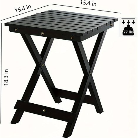 Kleiner, quadratischer Klapptisch aus Holz für Terrasse, Garten, Wohnzimmer, Schlafzimmer, als Couchtisch oder Pflanzenständer geeignet. (1/5)