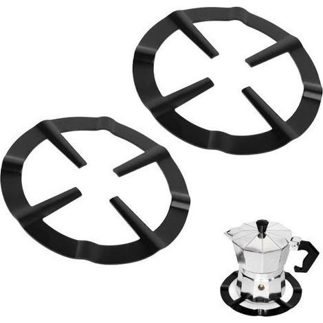 Lot de 2 Supports en Fonte pour Moka, Réducteur de Gazinière, Diffuseur de Chaleur pour Cuisinière à Gaz, Accessoire de Cuisine pour Cafetière (1/5)