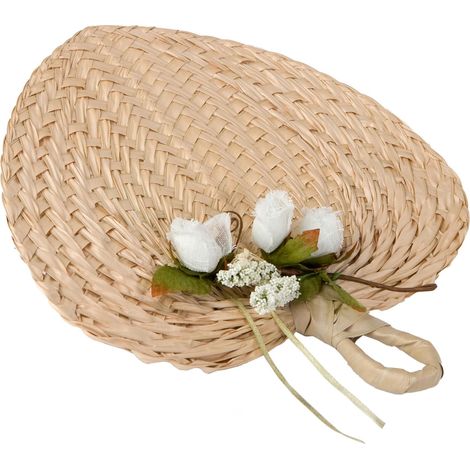 Éventail Paipay avec Porte-Notes Floral, Feuille de Palmier, Marron, 2 x 29 x 30 cm (1/5)