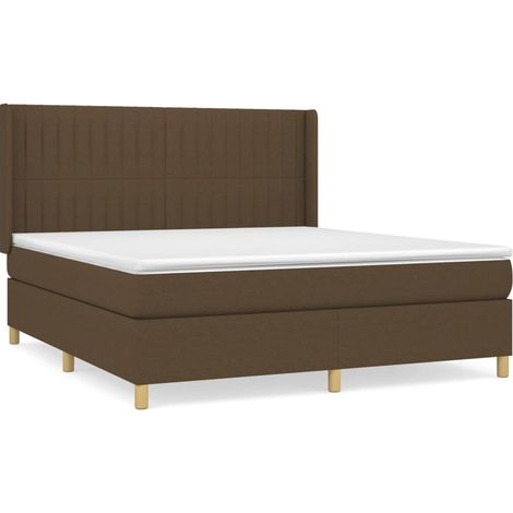 Maison Exclusive - Giroletto a Molle con Materasso Marrone Scuro 180x200cm Tessuto