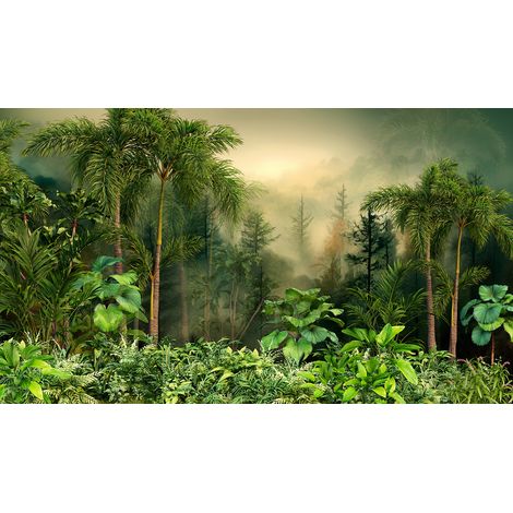 Papier peint panoramique - Forêt Tropicale - 130 cm x 75 cm (1/2)