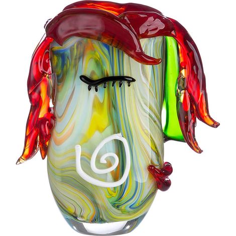 Vase décoratif en Verre - Objet d'art - Vase en Verre - Couleur : Rouge/Vert - Hauteur : 29,5 cm (1/3)
