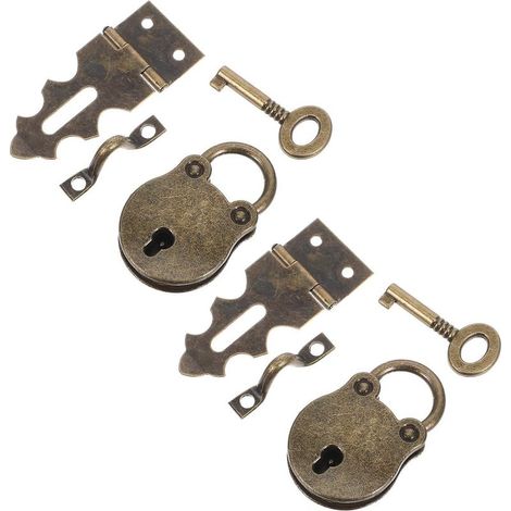 Lot de 2 loquets en fer Mikinona, motif ours rétro, pour placards (1/5)