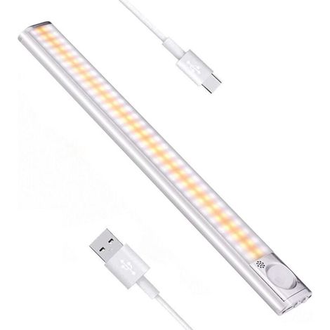 Kabelloses Schranklicht mit 160 LEDs, LED-Lichtstreifen für die Küche, LED-Beleuchtung unter dem Küchenschrank, Nachtlicht mit Bewegungsmelder und USB-Aufladung für Kleiderschrank, Treppenhaus, Badezi (1/4)