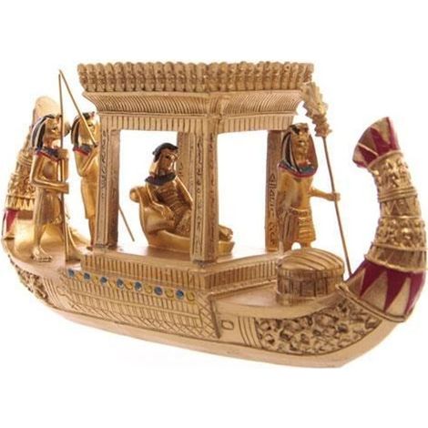 Bateau Auvent - PUCKATOR - Egyptien Doré - Hauteur 10cm - Longueur 19cm - Largeur 6.5cm (1/4)