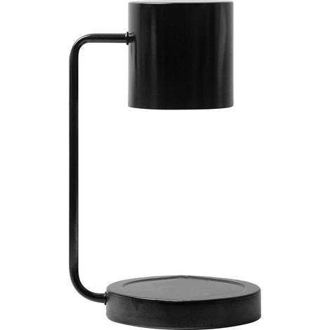 Lampe chauffe-bougie – intensité variable – métal – fond cire – grand pot – noir – Spacnana