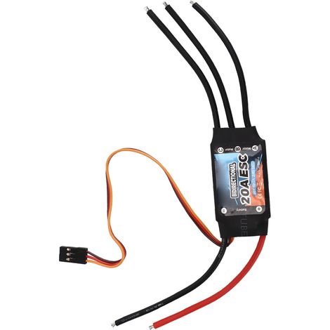 Schnell reagierender, bidirektionaler, bürstenloser elektronischer Drehzahlregler (ESC), geeignet für ferngesteuerte Autos und Boote, 20A. (1/4)