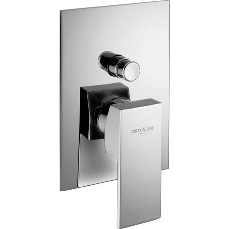 Miscelatore Doccia Incasso con deviatore piastra SLIM serie Kiki Porta & Bini Colore a scelta Cromo