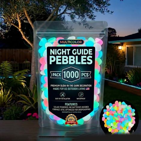 Irovami Pierres jardin phosphorescentes – 1000, couleur, allées/aquarium, 2026