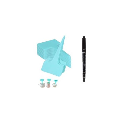 100 pièces Etiquette Jardin Exterieur Marqueurs en Plastique de Plantes Type T Plastique Etiquette Potager avec Stylo étanche Etiquetage Réutilisable et Accessoires pour Plantes(bleu ciel) (1/5)