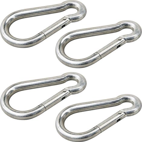 vasalat Karabiner Set 5x50 Karabinerhaken klein DIN5299C Feuerwehr Karabiner belastbar bis 100 kg, Stahl verzinkt - 4 Stück (1/5)
