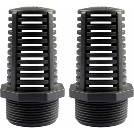 Lot de 2 crépines d'aspiration filetées, crépine de 50 mm, connecteur PVC pour aquarium, bouchon perméable en maille pour jardin, connecteur pour tuyau d'eau d'aquarium. (1/5)