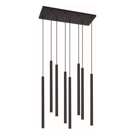 Suspension moderne noire tubes 8xG9 Kaja Gelato K-4863