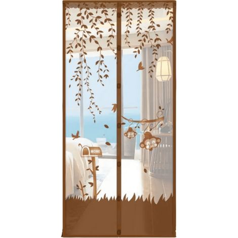 Moustiquaire pour portes et fenêtres, fermeture magnétique, fermeture automatique, bande adhésive 120 x 220 cm (1/4)