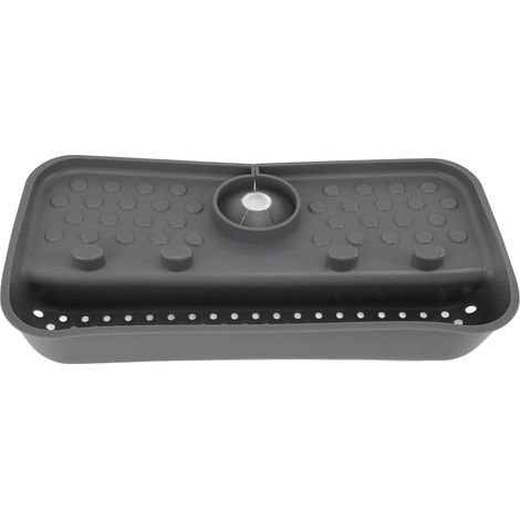 Égouttoir d'évier en silicone anti-éclaboussures, passoire à légumes et aliments pour la cuisine, la salle de bain et le plan de travail, gris (1/5)