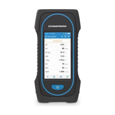 Sauermann – Détecteur de gaz de combustion – Monoxyde de carbone et oxygène – Précision 2000ppm – Pression max +200mbar – Résolution 0.1%