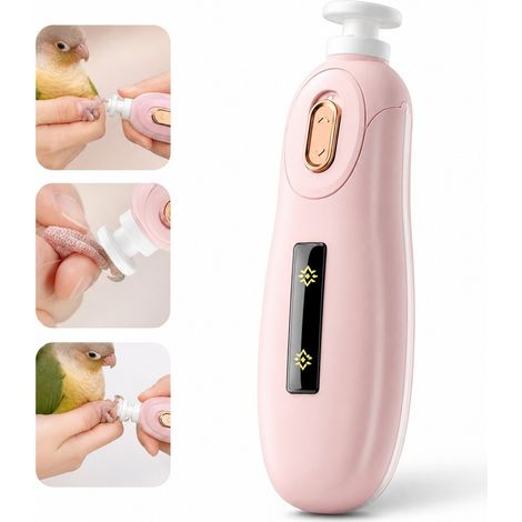 1 Pièce Lime Électrique à Griffes pour Perroquet en ABS Rose Sakura, Dimensions 4.2×13.3 cm, Sans Batterie (1/5)