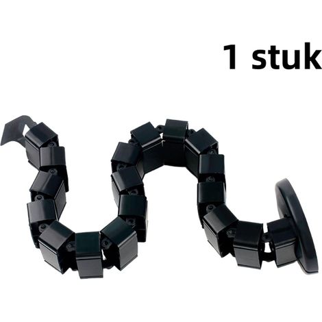 pièce - Tube de rangement pour câbles de bureau - Organisation des câbles - Convient pour la gestion des câbles des accessoires de bureau d'ordinateur - Tube en plastique - Tube fileté noir - Carré (1/5)