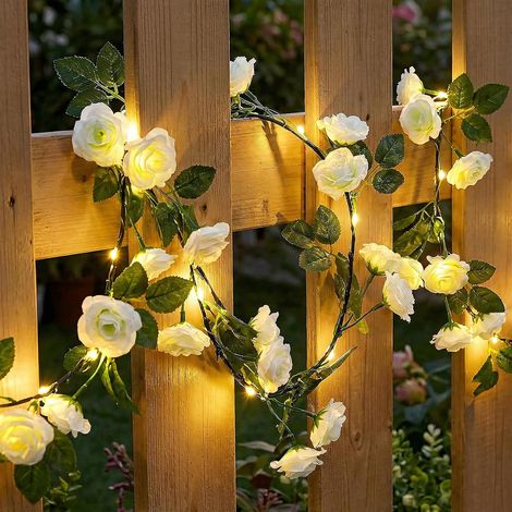 Guirlande Lumineuse Roses, 1.8M 40 LED Guirlandes Lumineuses de Fleurs Artificielles à Piles, Guirlande Roses pour Jardin Mariage Chambre à coucher Saint-Valentin Décoration de Noël (1/5)