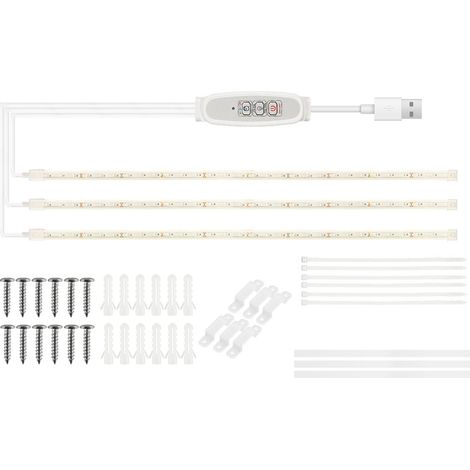 Rote und blaue LED-Lichtleisten für das Pflanzenwachstum, 4 einstellbare Intensitätsstufen, 24-Stunden-Timer, USB (einfach anzuschließen)