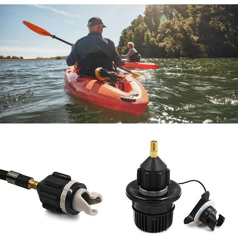2 Pièces Adaptateur de Valve pour Paddle Board Gonflable Kayak Canoë Pompe à Air Universel Noir-AUTRES (1/5)