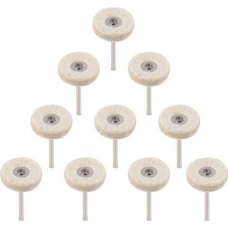 10Pcs Roue de polissage 25mm Laine Feutre Polissage Roues Foret Grinder Roues Brosses Outil Rotatif Avec Poignée (1/5)