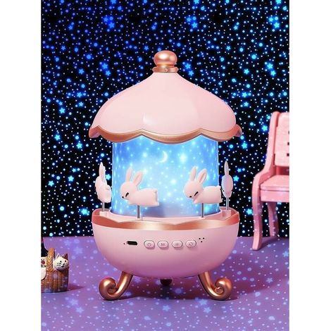 Projecteur Veilleuse - 8 Musiques Intégrées - Rotation 360° - 12 Thèmes Projection - Minuterie Réglable 15/30/60 Min - Télécommande - Rechargeable USB-C - Pour Chambre Enfant - 1 Pièce (1/5)