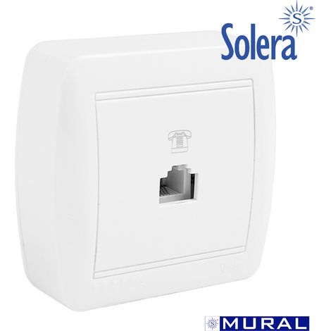 Presa telefonica RJ11 (4 vie) 74x72x28mm Superficie muro Solera MUR84U