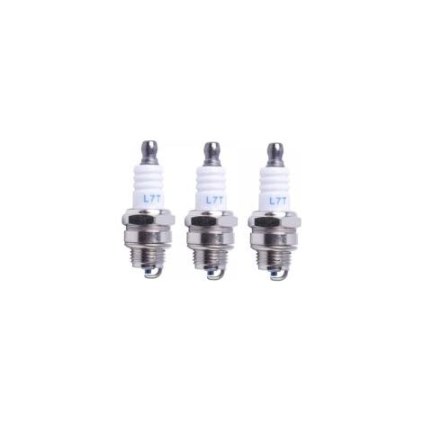 Bougie d'allumage L7T Tronçonneuse Tondeuse à gazon Petit Moteur Accessoire Pièces Compatible avec Hus-qvarna Rep NGK BPMR7A 4626 Equivalence RCJ6Y Champion Bosch WSR6F,Pack de 3 (1/4)