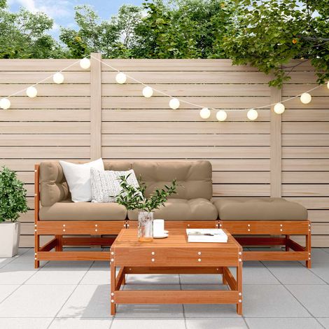 vidaXL Set Lounge da Giardino 4 pcs Marrone Cerato (1/5)