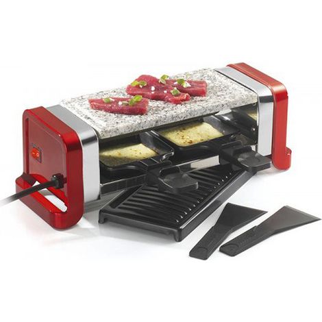 macchina per raclette 2 persone 350w rossa - GR202-350R - Kitchen Chef