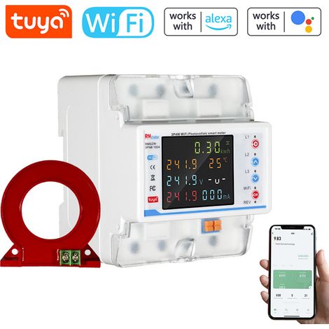 Disjoncteur intelligent WiFi Tuya, protecteur de réenclenchement automatique, compteur d'énergie 3P4W, interrupteur de réenclenchement triphasé avec plusieurs protections, calendrier, fonctions de me (1/5)