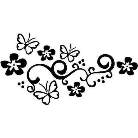 Autocollants de voiture à fleurs, 2 autocollants papillons et fleurs, autocollants pour sourcils, autocollants muraux, autocollants pour capot, autocollants 3D pour moto. (1/5)