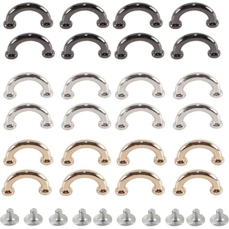 Lot de 24 connecteurs en D métalliques, Boucles en Arc avec vis, matériel de Sac en Aluminium Durable pour Sac à Main (1/5)