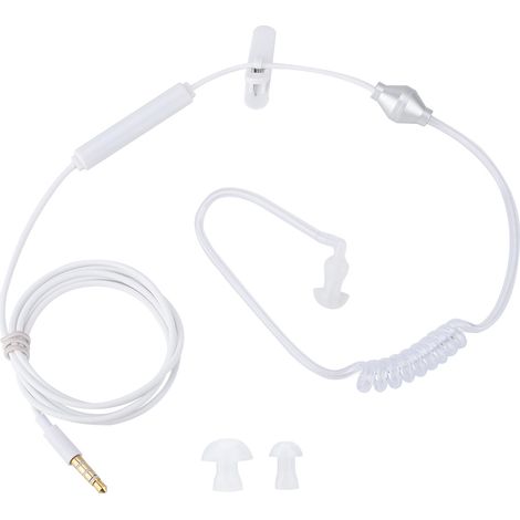 Oreillette Anti-Ondes Blanc pour Mobile, Écouteur Filaire Anti-Radiation, Tube d'Air, Réduction des Ondes Électromagnétiques (1/5)