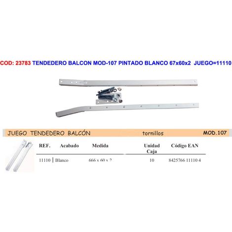 Balcon Tendedero Mod 107 Pintado Blanco 67x60x2 Juego 11110