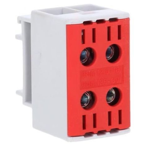 Connettore OTL35-2, rosso, 2xAl/Cu, 2,5-35mm2, 1000V CA / 1500V CC, terminale universale MAA2035R10